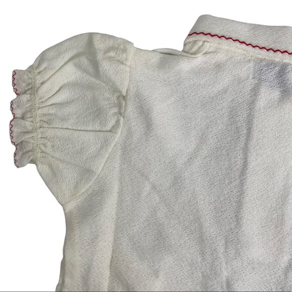 Vintage Carters Terry Cloth Baby 12 Month Embroidered Bow Snowflake Christmas - Picture 10 of 12